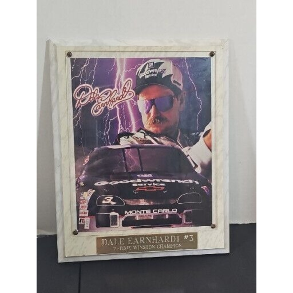 NASCAR Dale Earnhardt Wood Plaque W/ Engraved Plate 8x10
